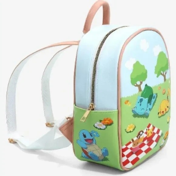 Bioworld Pokémon Bulbasaur & Pikachu Picnic Mini Backpack Exclusive - Picture 2 of 6